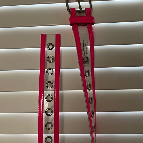 NEW Y2K No Boundaries Hot Pink & Clear Belt Small / Medium - Picture 1 of 4